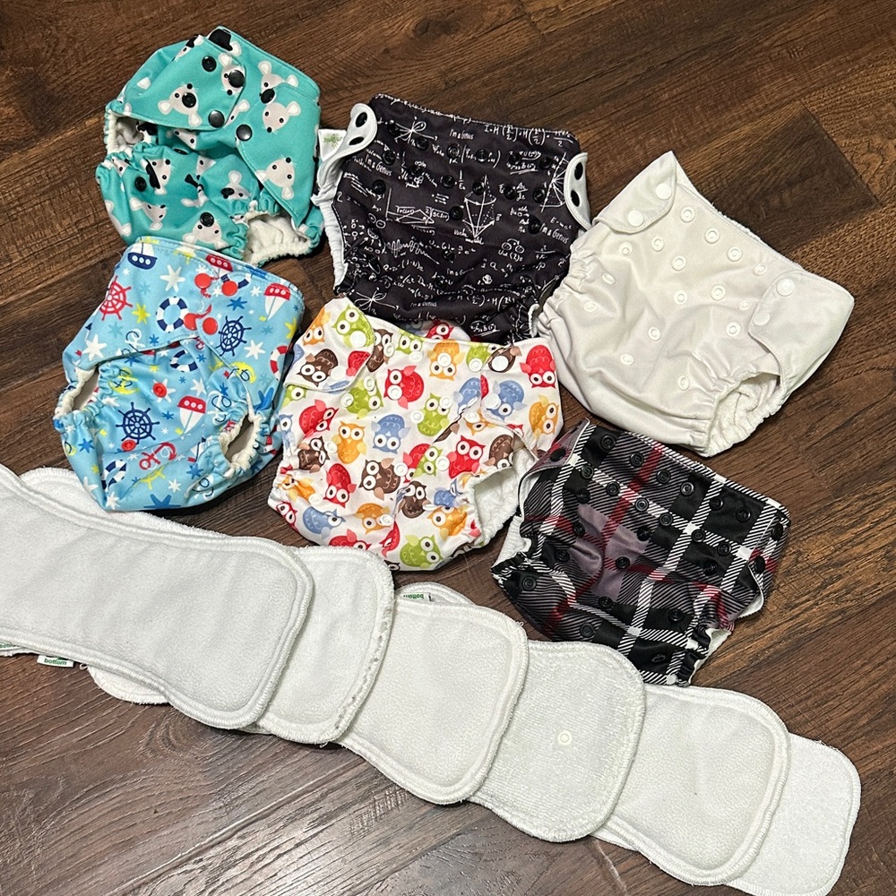 Colorful Patterned Cloth Diapers Set of 6
